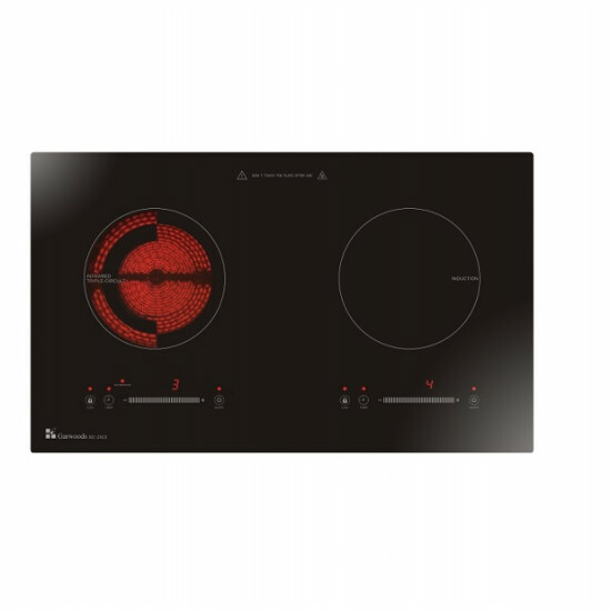 樂思 Garwoods     EC-2923‧座檯‧嵌入式‧750mm 2合1雙頭電磁爐+電陶爐‧2800W‧香港行貨,原廠2年保養‧