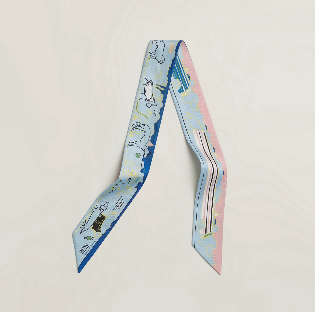 Hermes Les Chiens Parisiens Twilly BLEU/PINK