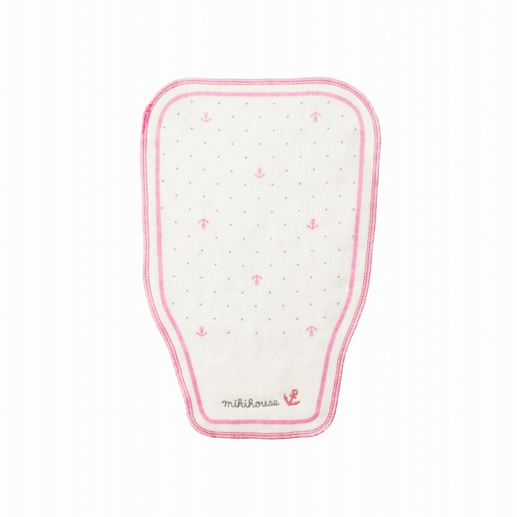 船錨印花嬰兒墊背吸汗巾-粉