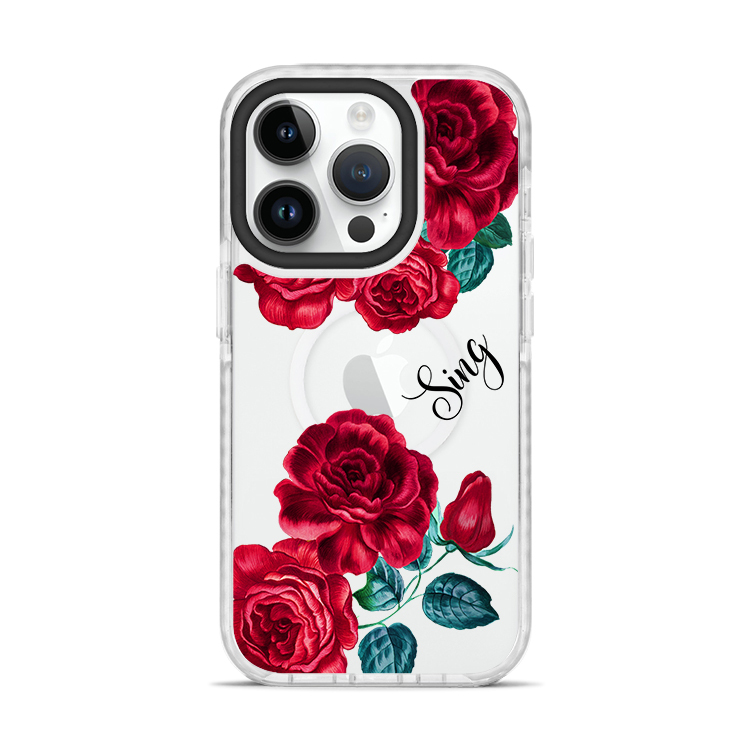 【特惠款】刺繡玫瑰 iPhone 15 Pro Max - (Sing) 撞白殼