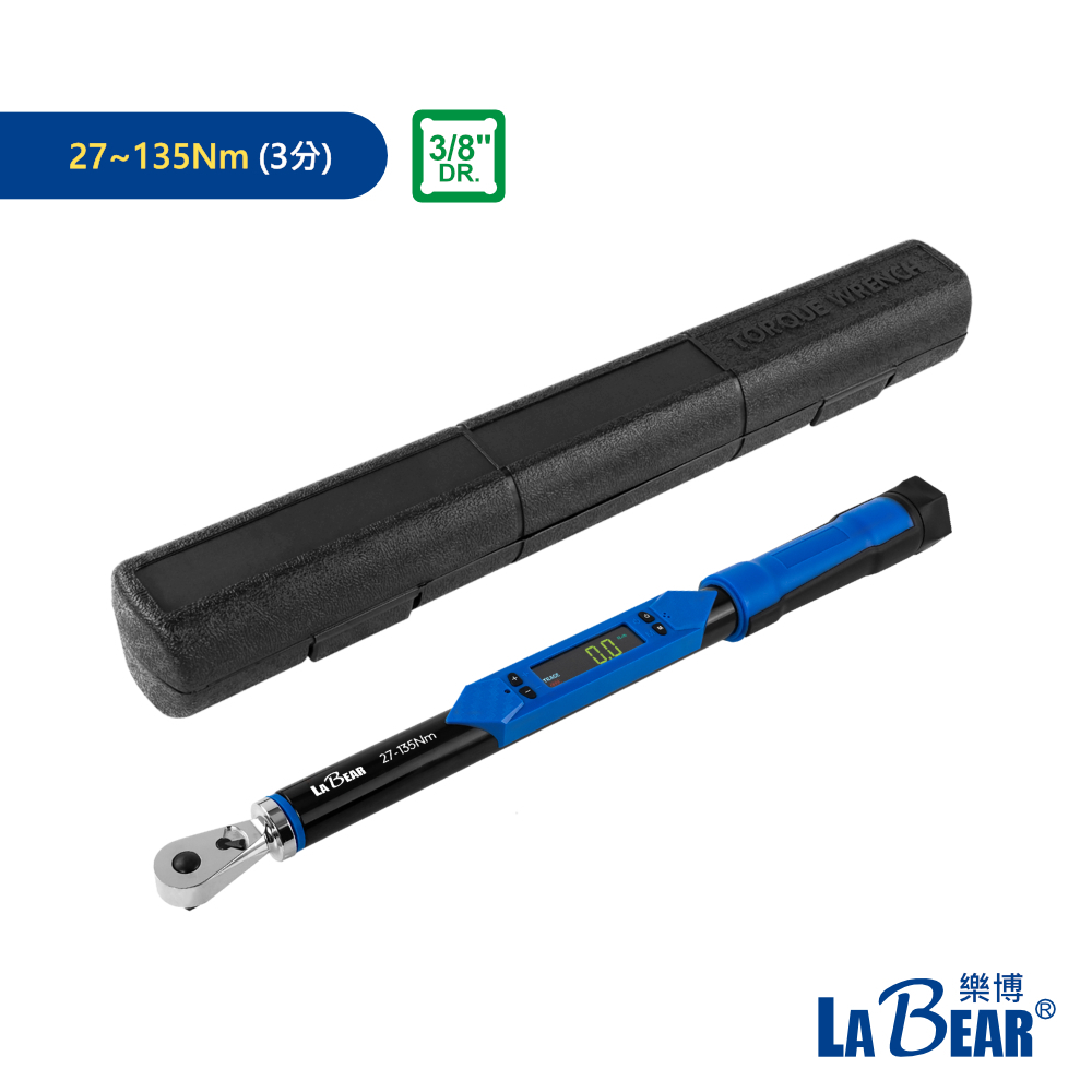 LaBear樂博-90齒雙向電子扭力扳手3分/4分數顯示扭力扳手27-200Nm 數位扭力扳手
