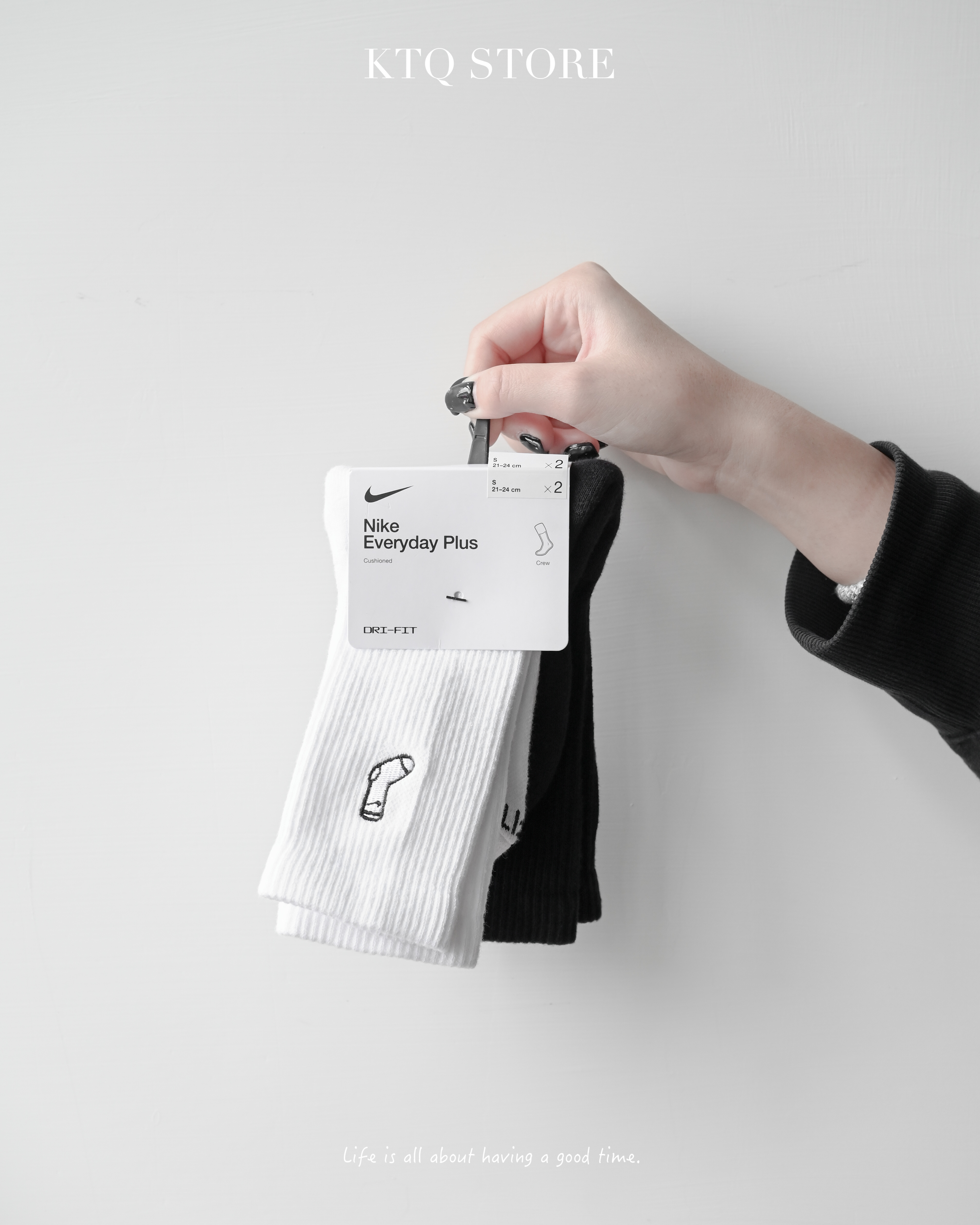 KTQ STORE ‧ Nike Everyday Plus Socks 2Pack 襪 米白灰 FB5709-900 黑白 FB5709-901