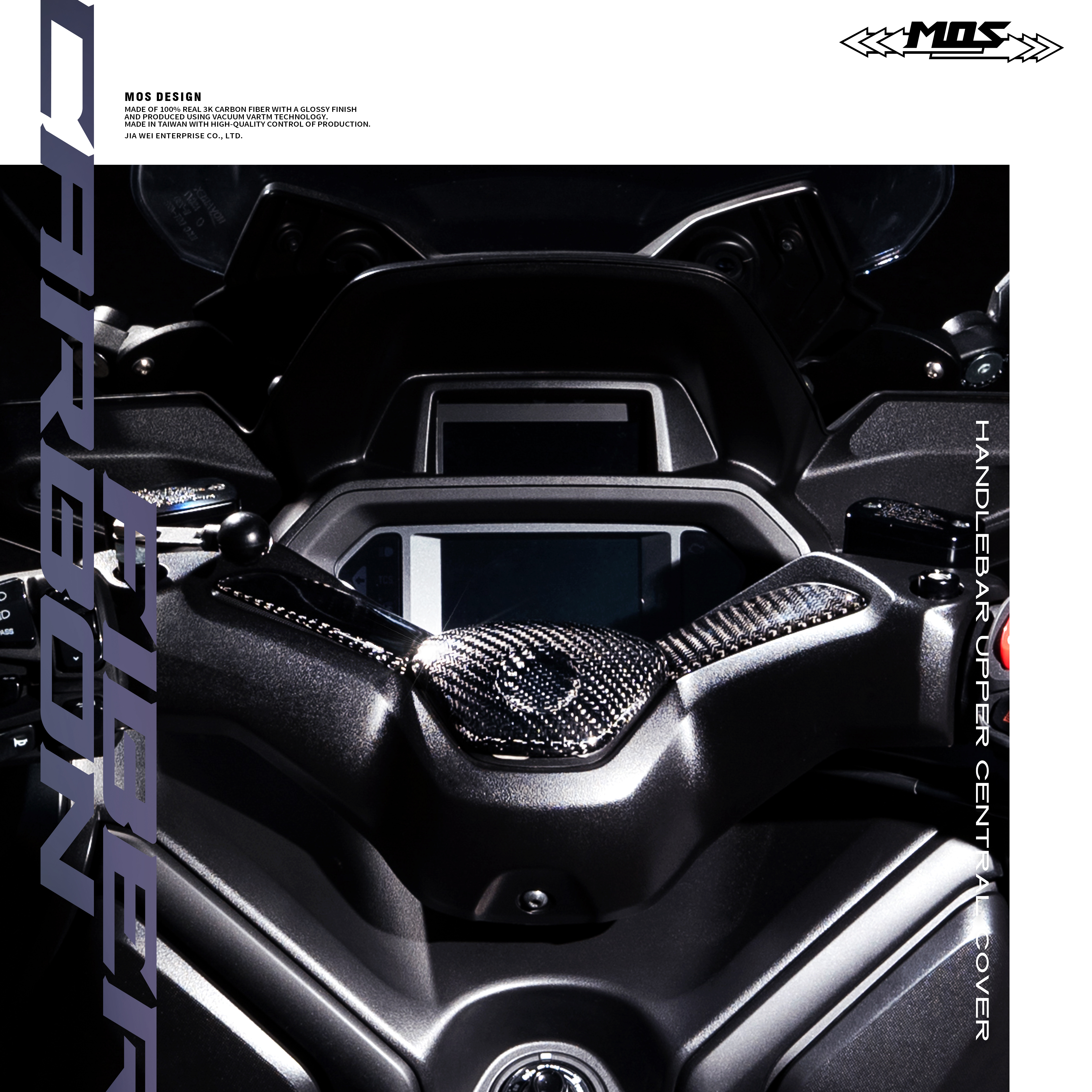 Cache Central Supérieur De Guidon Moto – Motif Fibre De Carbone Pour Yamaha Xmax 300 (2017-2022)
