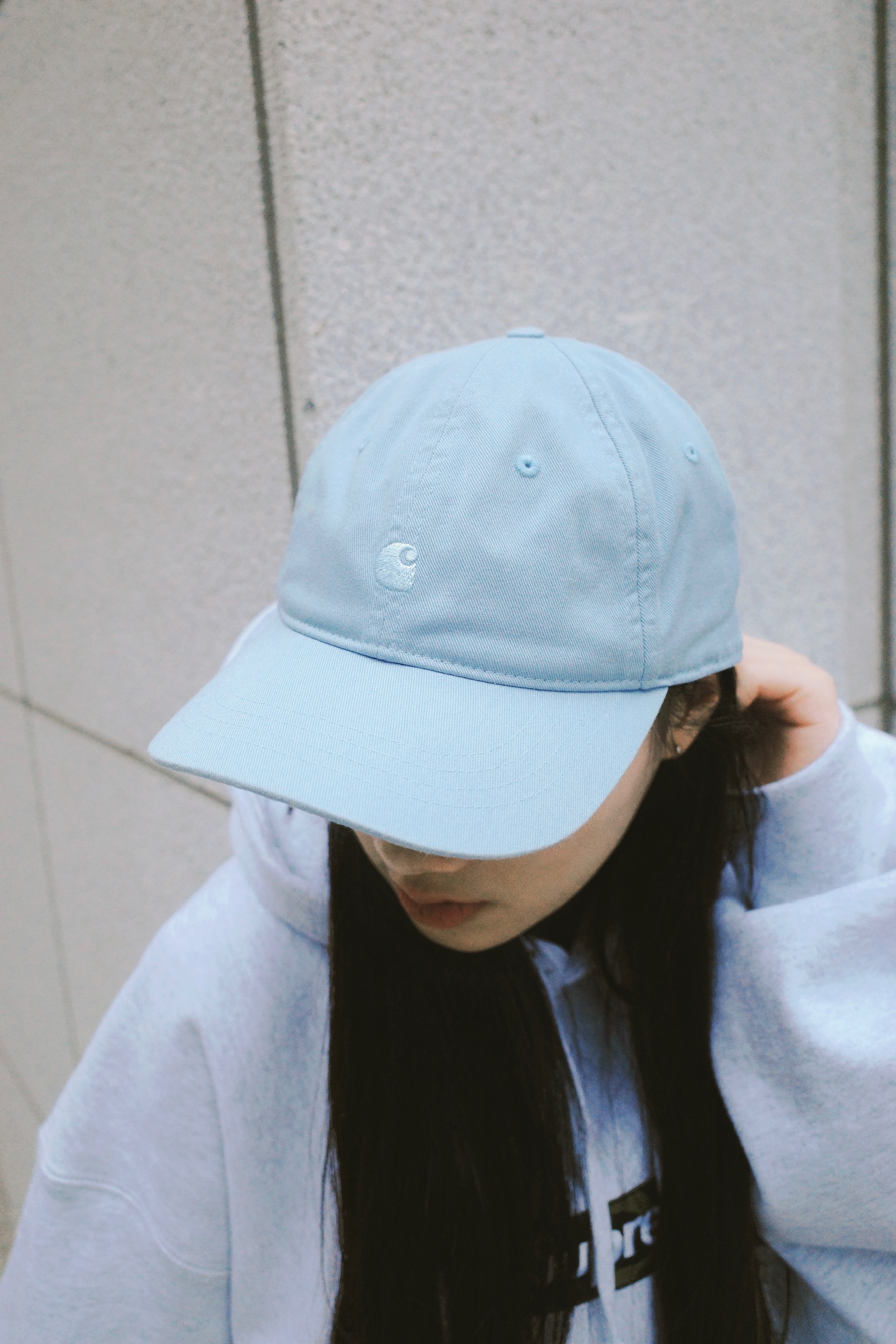 Carhartt wip 刺繡LOGO老帽 寶寶藍