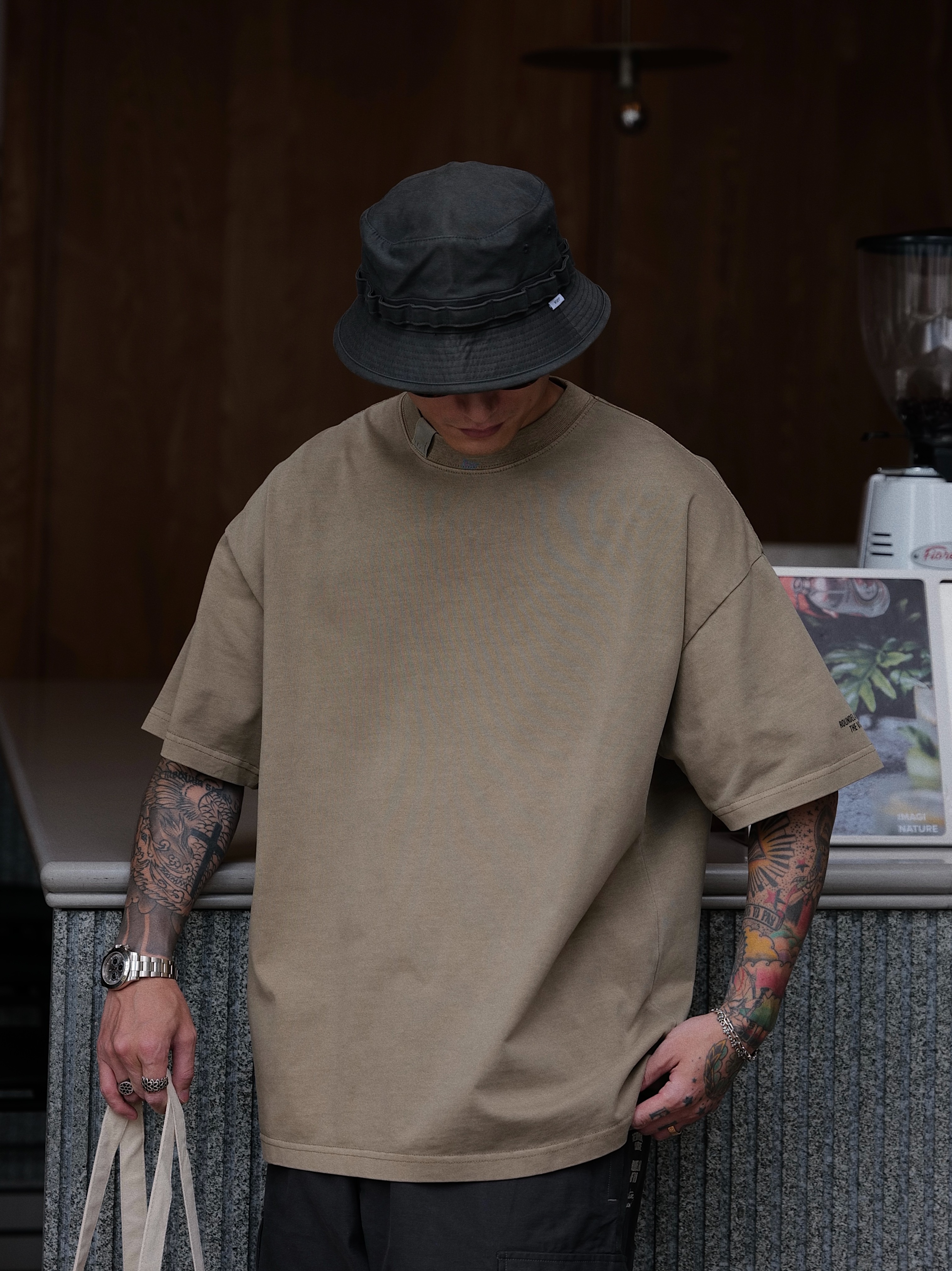 #預購 UNBENT 23SS 復古水洗蠟染落肩短T