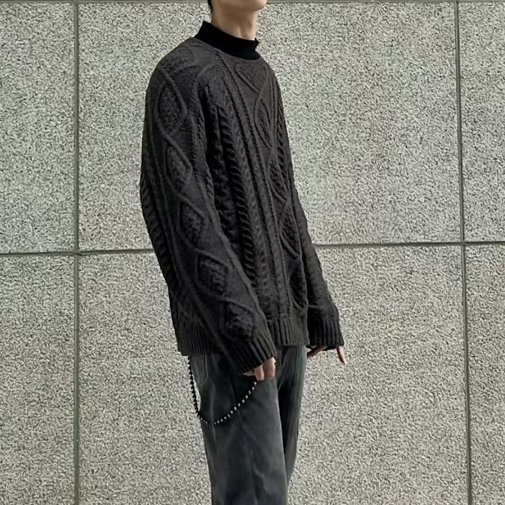 <線上SALE❤️‍🔥> ESSENTIALS 麻花針織毛衣 巧克力/石灰黑