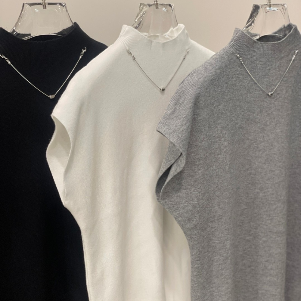 【墜鍊設計款】DOMISS簡約針織背心-3色 針織背心 (現貨)