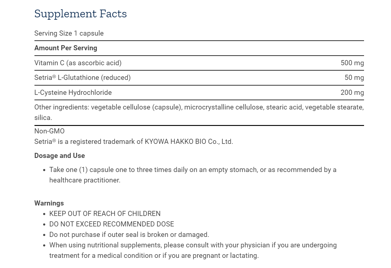 [預購] Life Extension 穀胱甘肽 半胱氨酸 維他命C 100粒膠囊