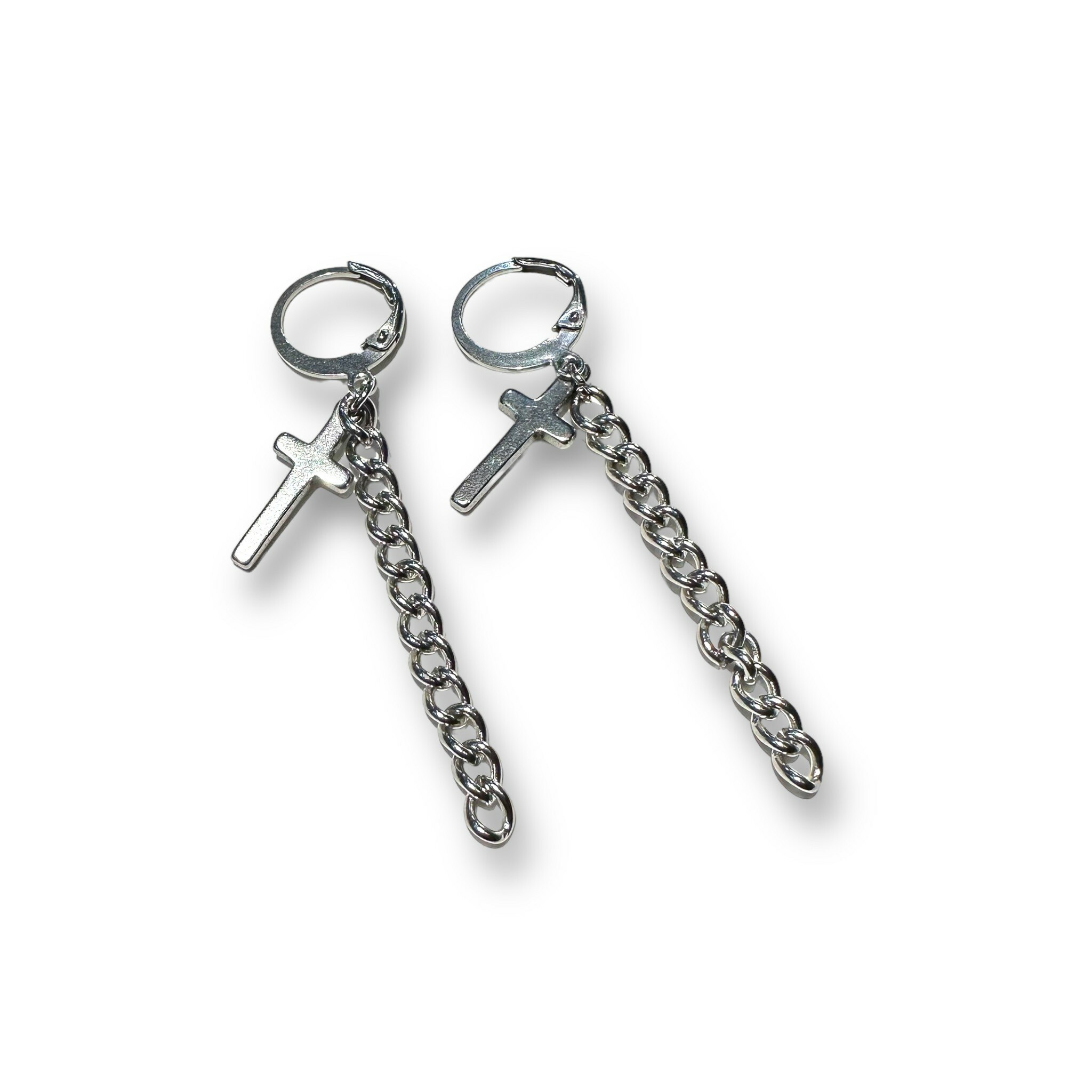 鋼易扣-細圈吊十字架+鎖鏈 10M 2色(單支價)