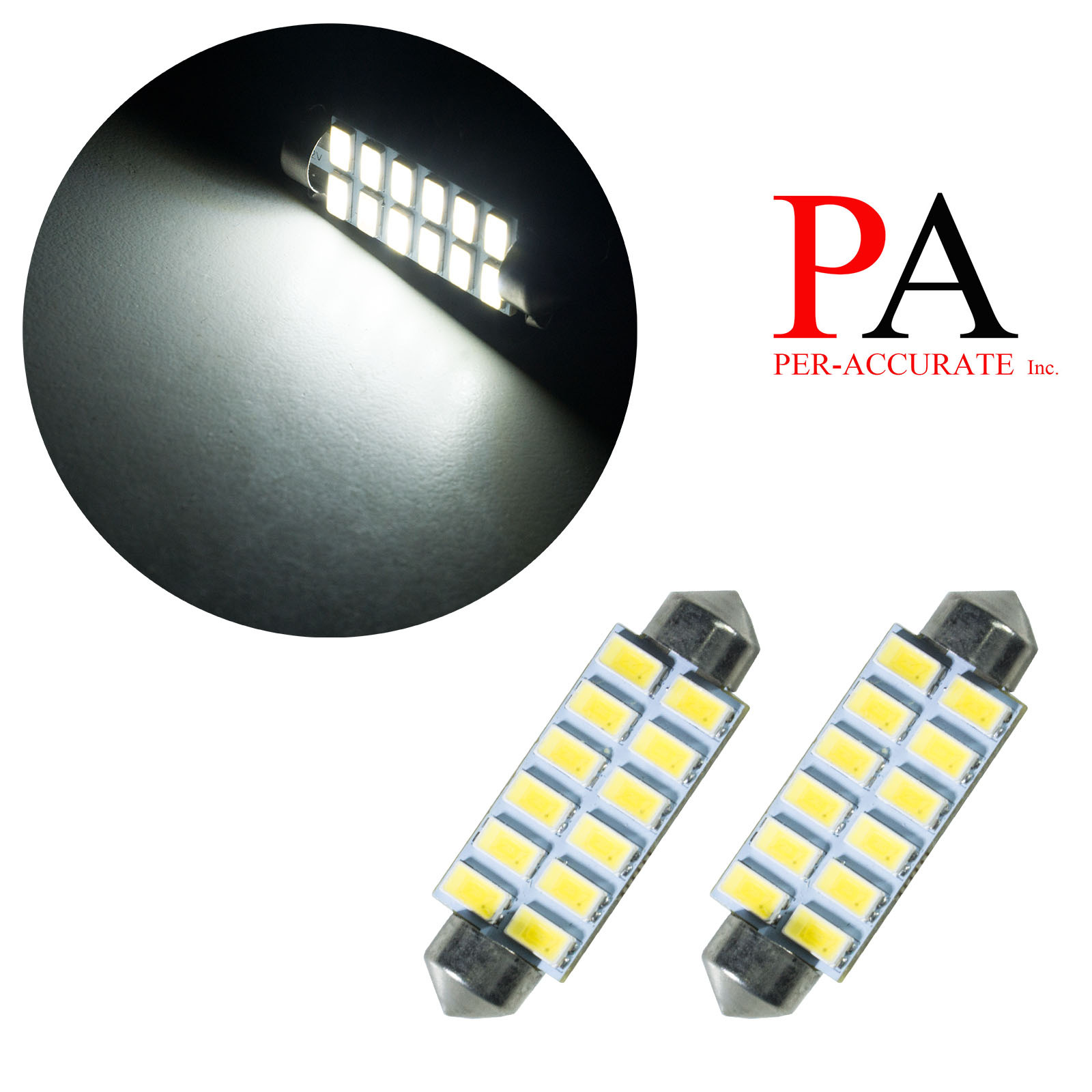 【PA LED】高亮度 雙尖 41MM 12晶 5630 SMD LED 超白光 室內燈 閱讀燈 化妝燈 牌照燈 行李箱燈