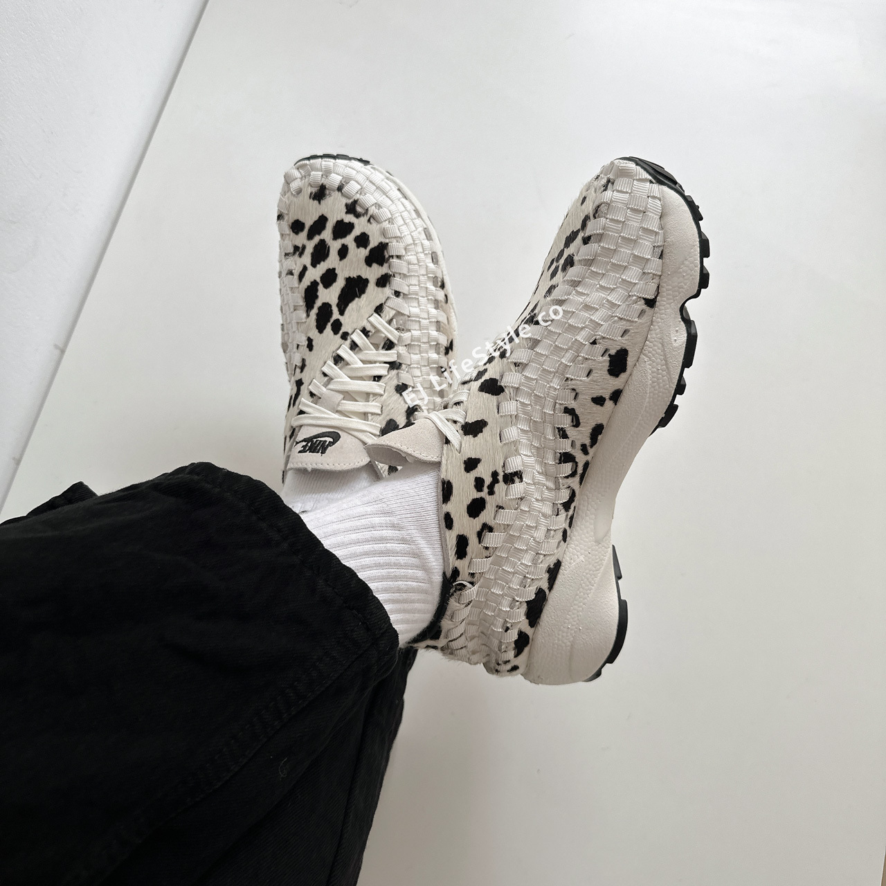 NIKE AIR FOOTSCAPE WOVEN 編織鞋 馬毛 乳牛紋 斑點 白黑 女鞋 FB1959-102 / 預購