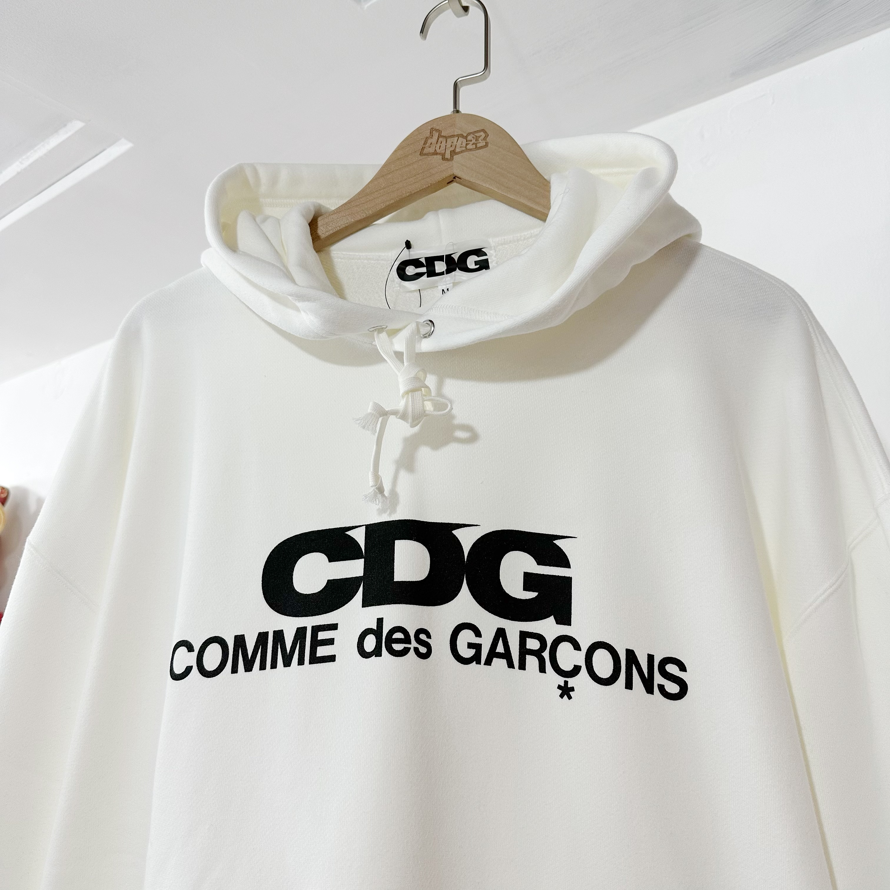 COMME des GAGCONS CDG OVERSIZED HOODED SWEATSHIRT WHITE