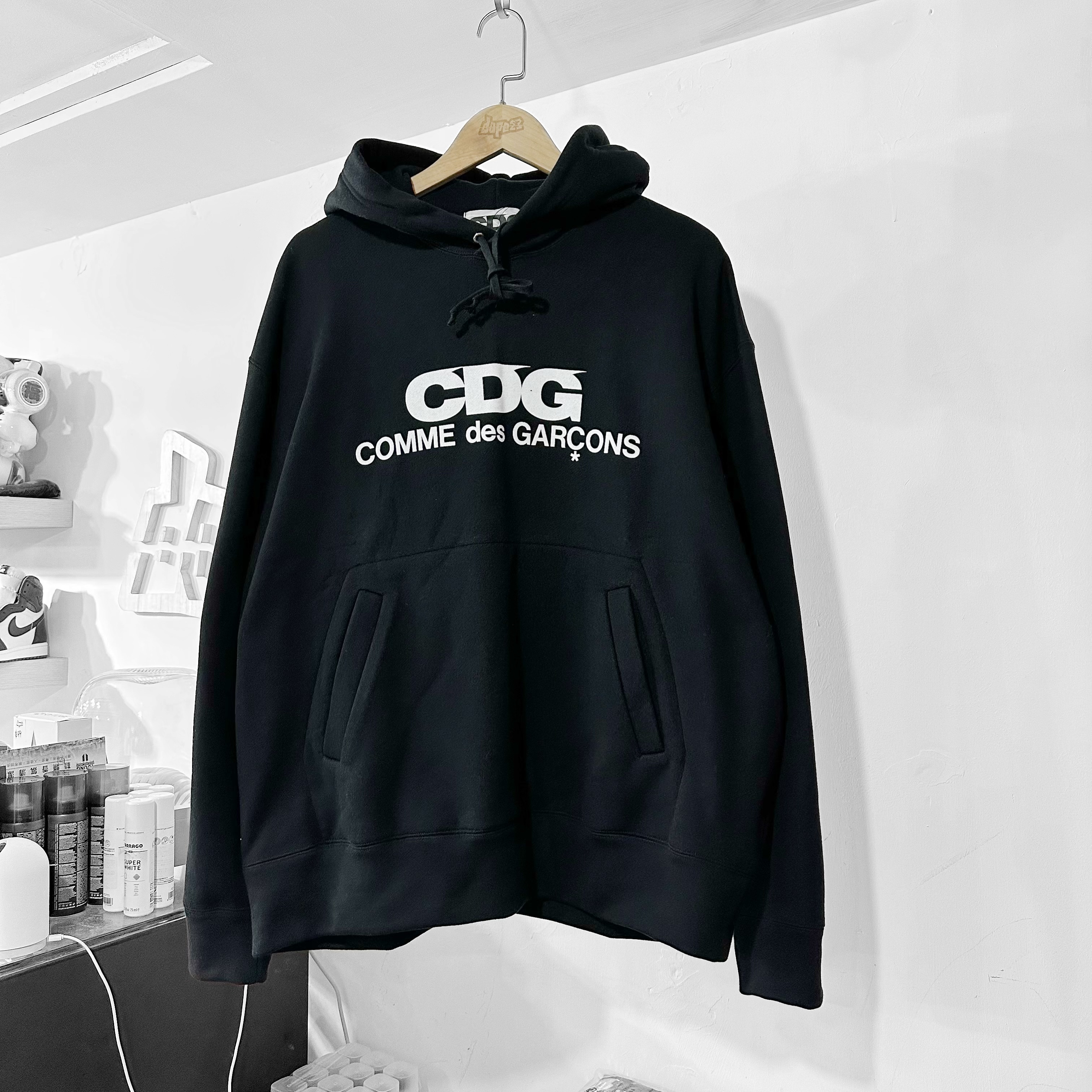 COMME des GAGCONS CDG OVERSIZED HOODED SWEATSHIRT BLACK