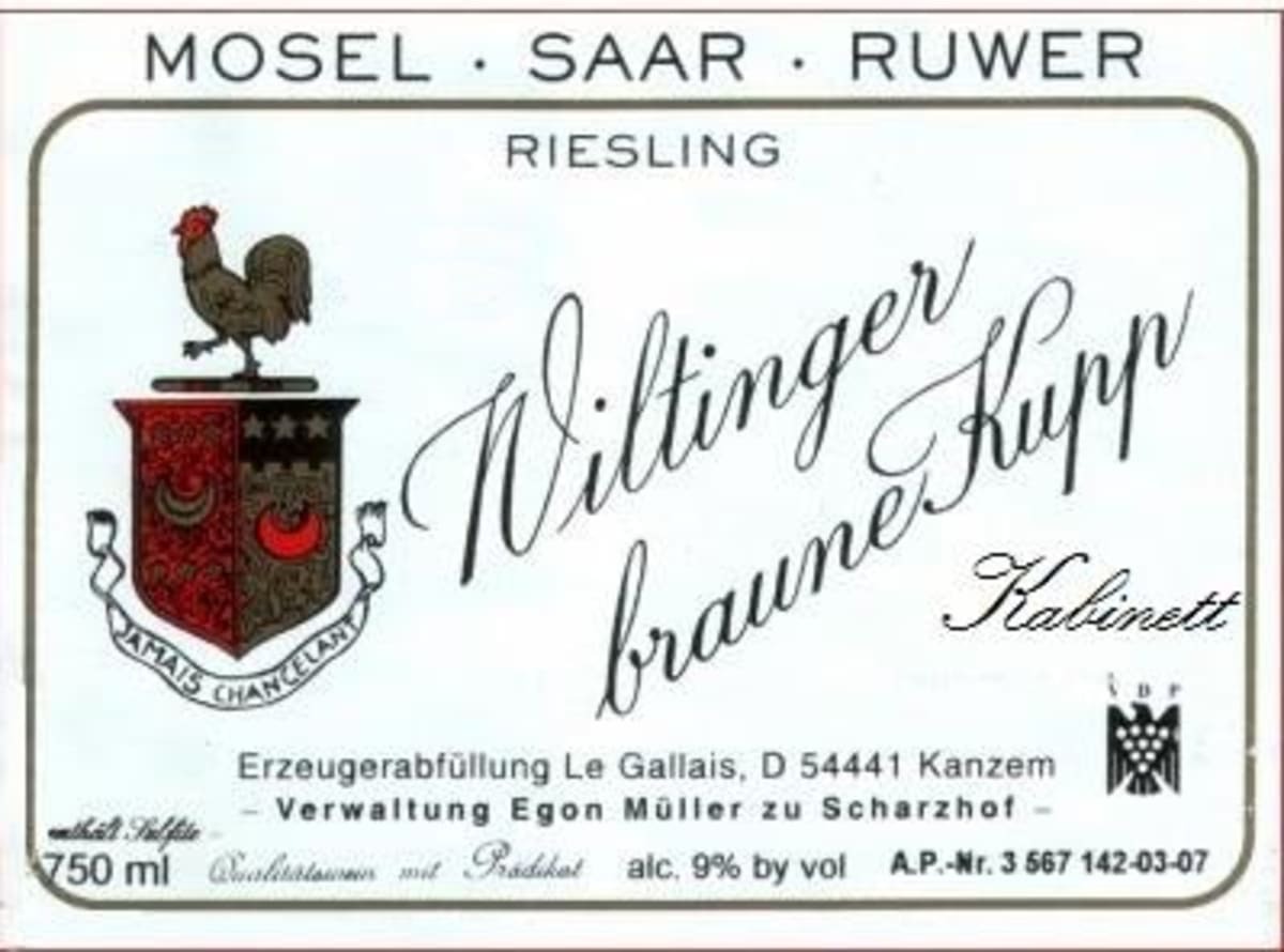 Egon Muller Wiltinger Braune Kupp Riesling Kabinett 2022