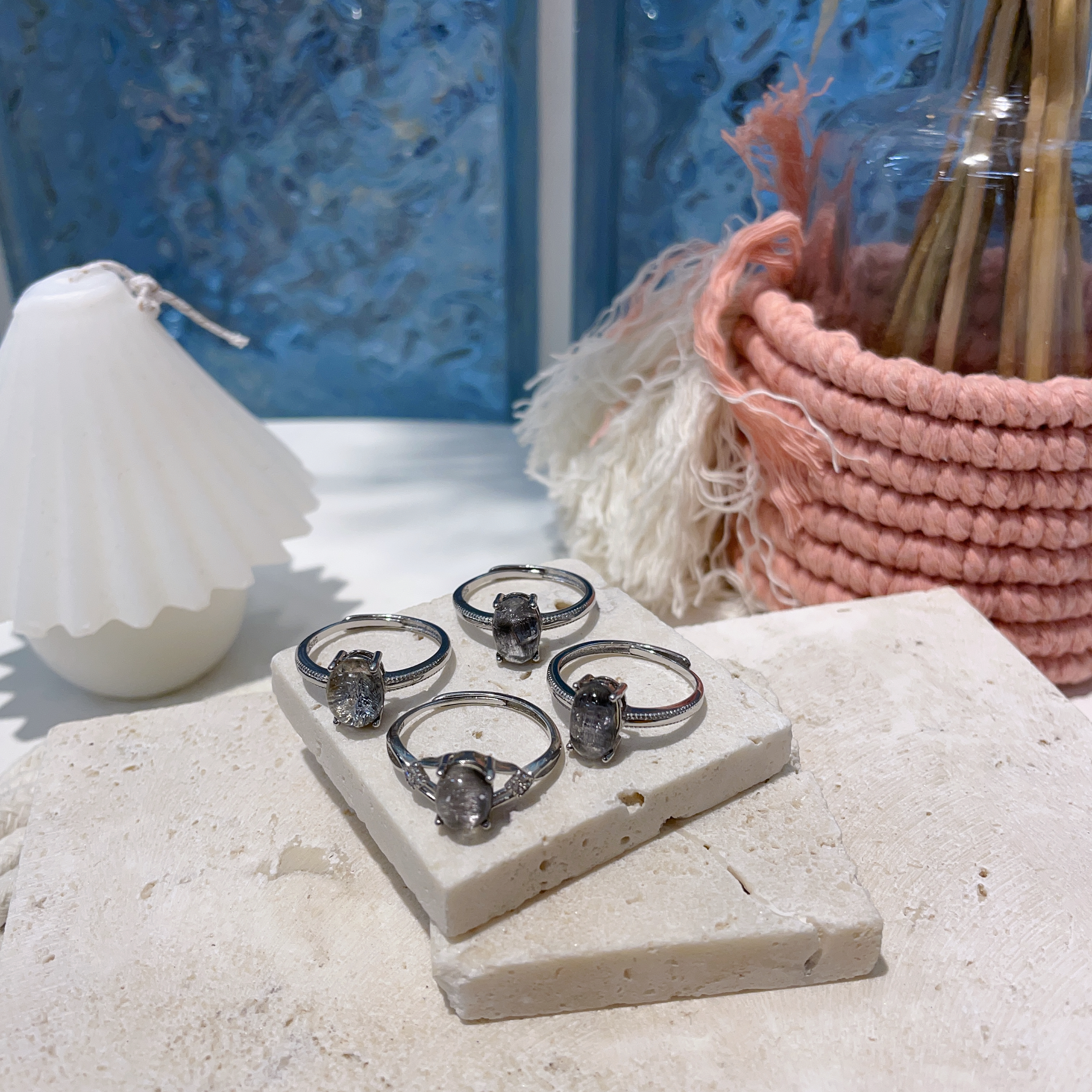 黑銀鈦純銀戒指