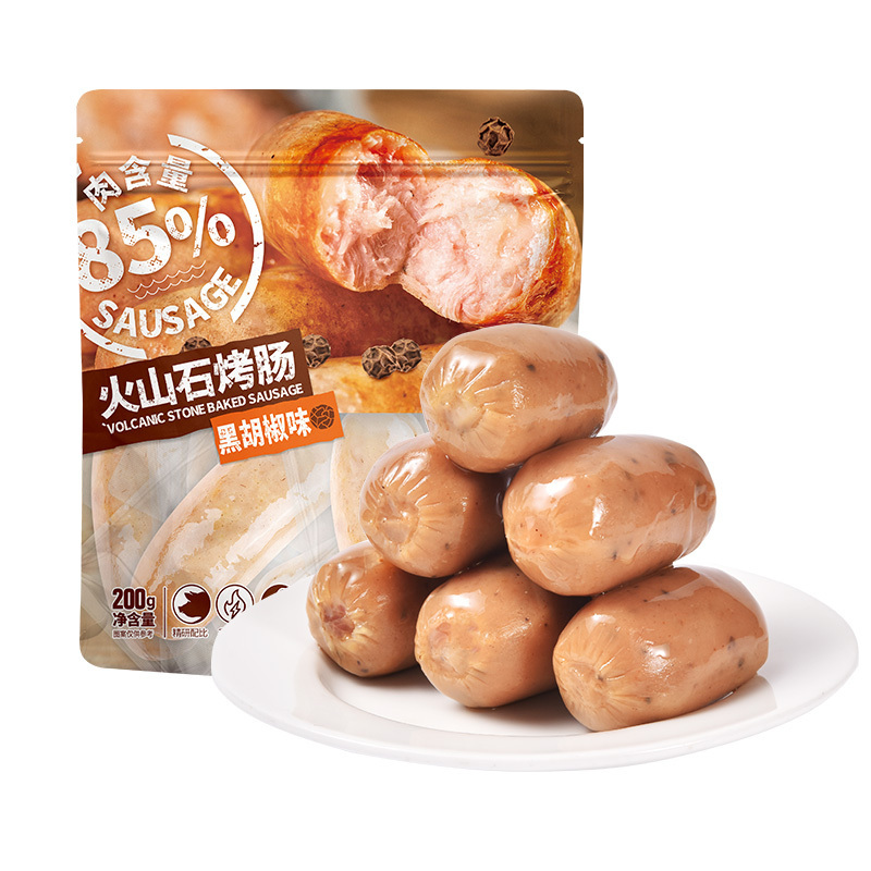 不多言即食火山石烤腸(200克*2袋, 原味和黑椒味各1包)