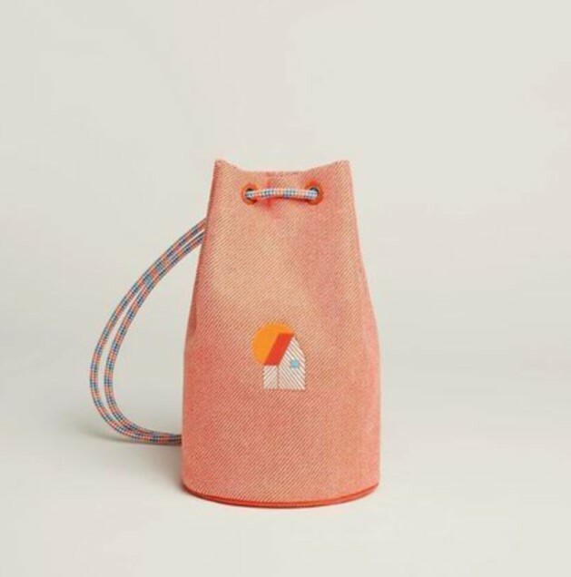 全新HERMES 背囊童裝款 EPOPEE DUFFLE羊毛屋仔圖案 橙紅色 H103656M01 #BRAND NEW #香榭站正品