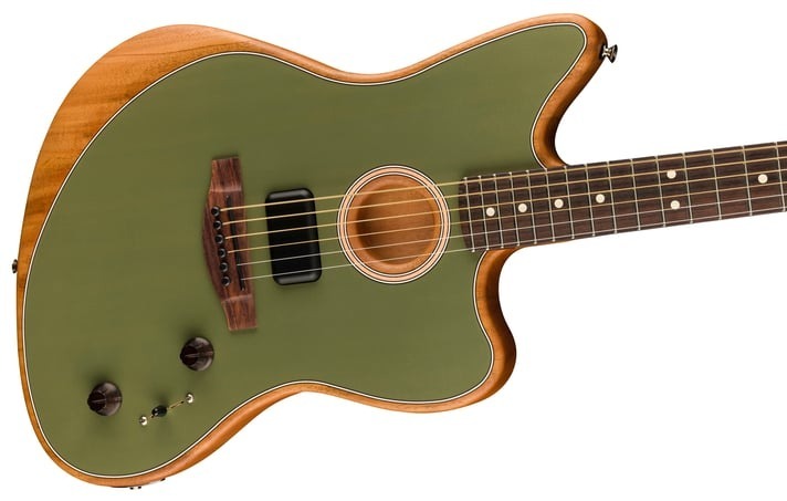 Fender Fender Acoustasonic Player Jazzmaster 電木吉他 橄欖綠 第 3 張圖片｜三峽吉他 / Bass