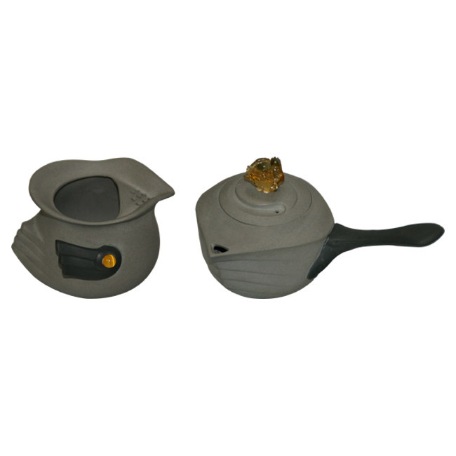 紫砂陶黑面琵鷺意象茶具組禮盒｜創意收藏送禮首選