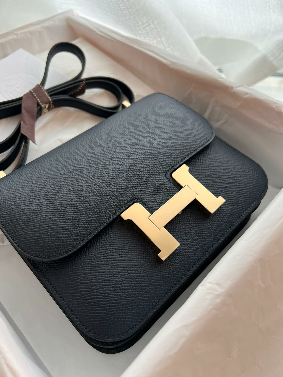 Constance mini mirror 76 bleu indigo cp epsom B