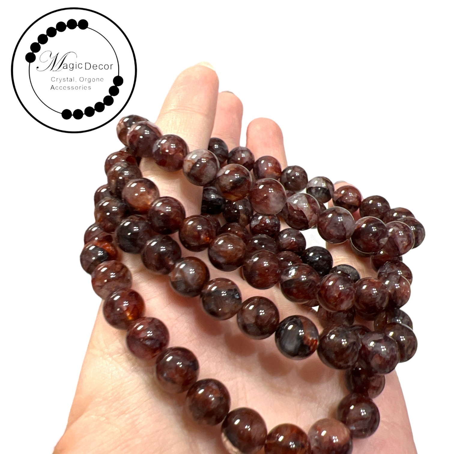 250901 - D2 8mm+黑膠花手串