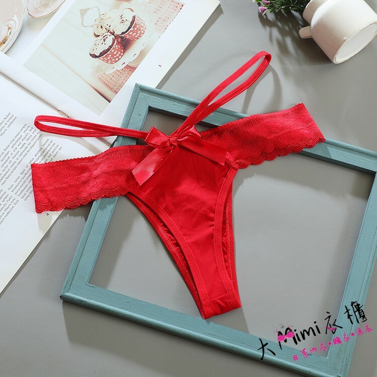 冰絲提花丁字褲