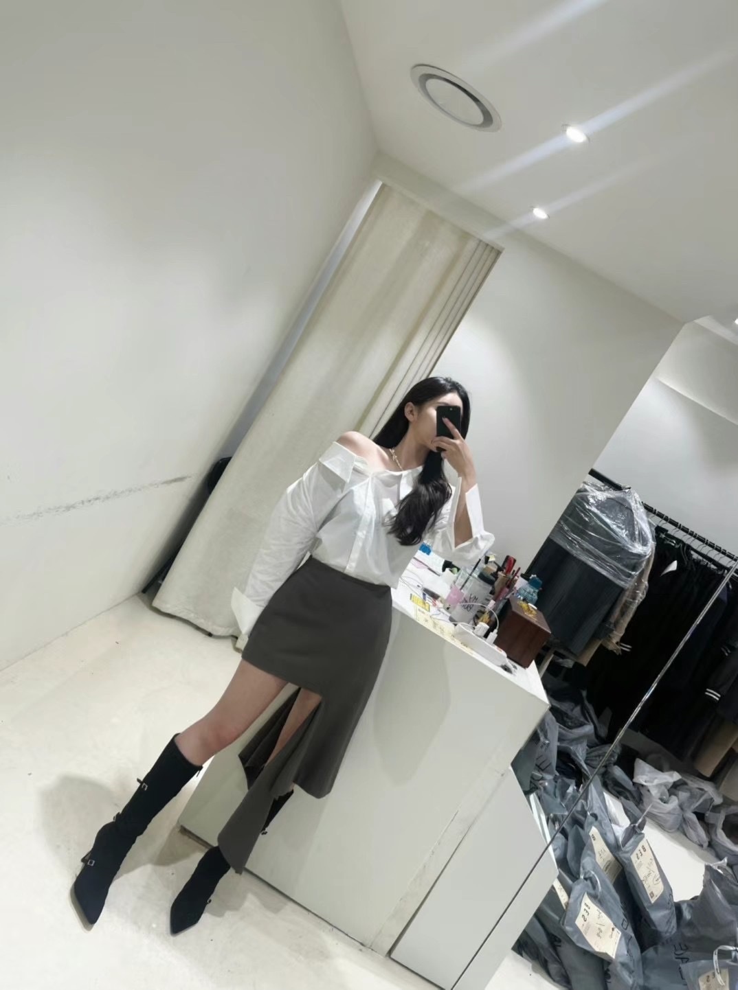 午夜夢晚 (襯衫+裙子)