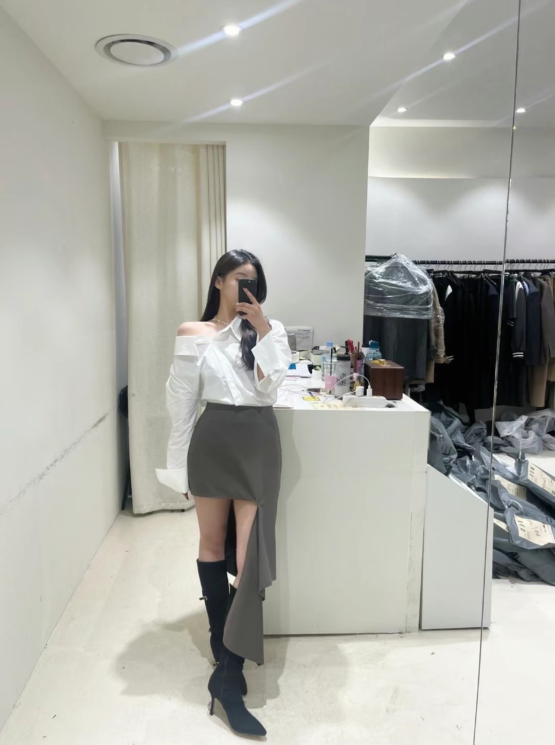 午夜夢晚 (襯衫+裙子)