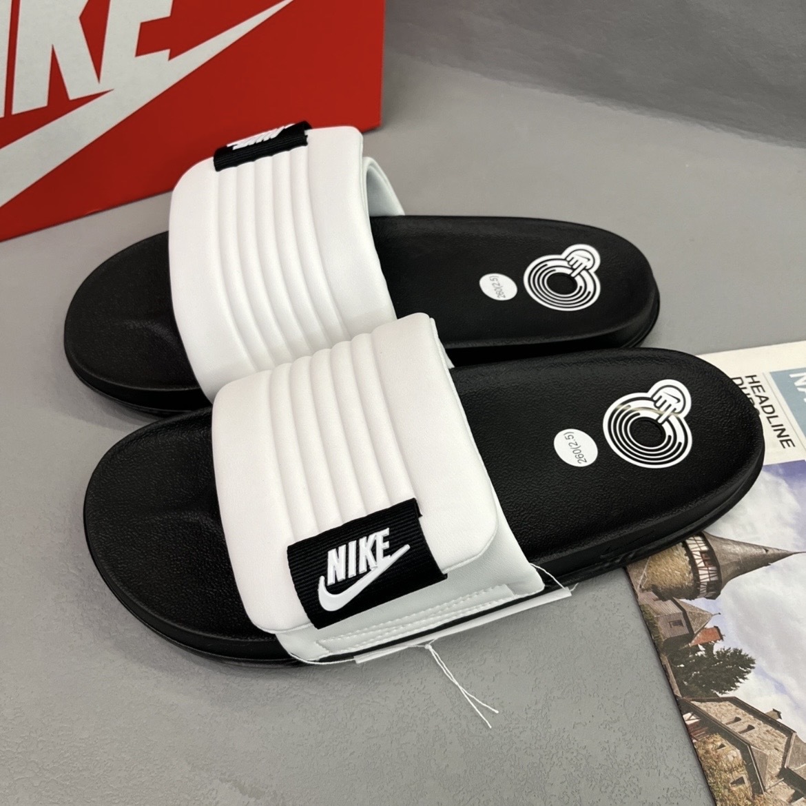 Nike Adjust Slide 奧利奧 Oreo配色 黑白 魔鬼氈 拖鞋 DQ9624-100