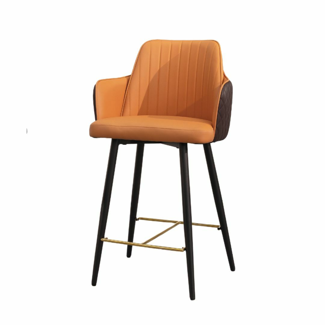 史蒂夫︱吧檯椅︱金色腳踏 (橘)(灰)