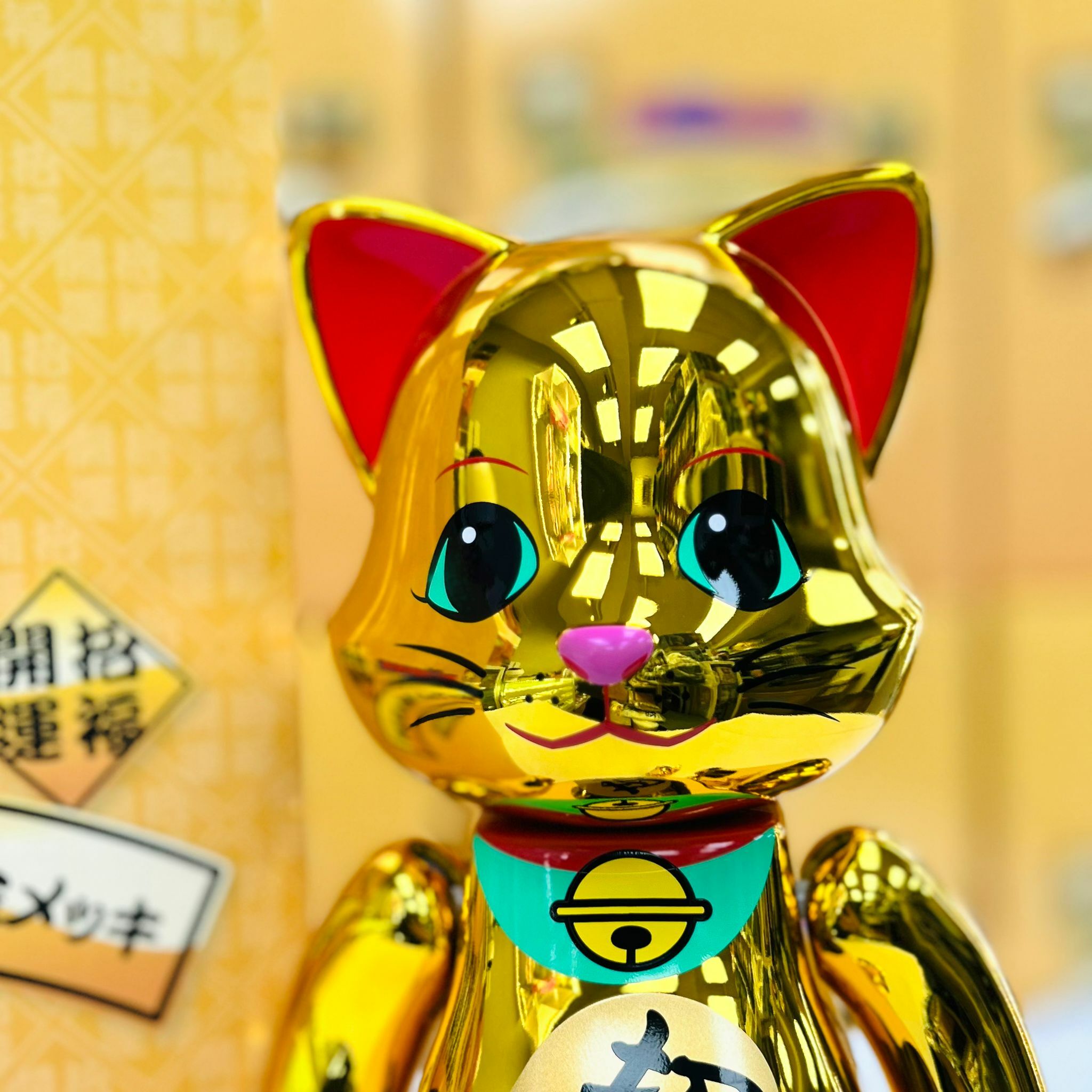 100%+400% NY@BRICK 招き猫招福金メッキLucky Cat Lucky Gold Plat