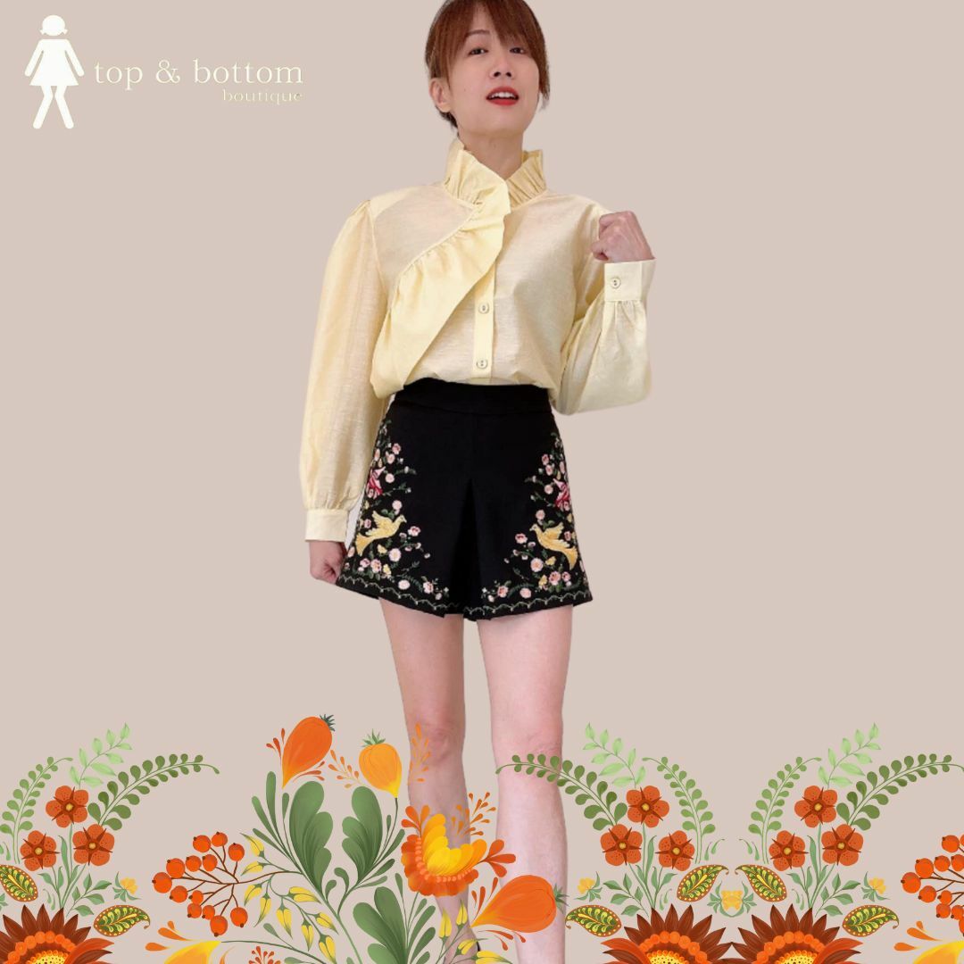 L/SLEEVE RUFFLED SHEER BLOUSE