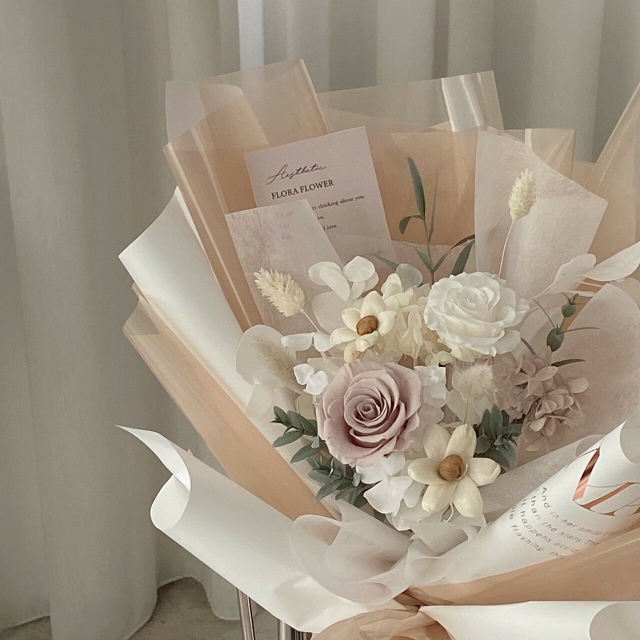 乾燥永生花束 - 春日和煦