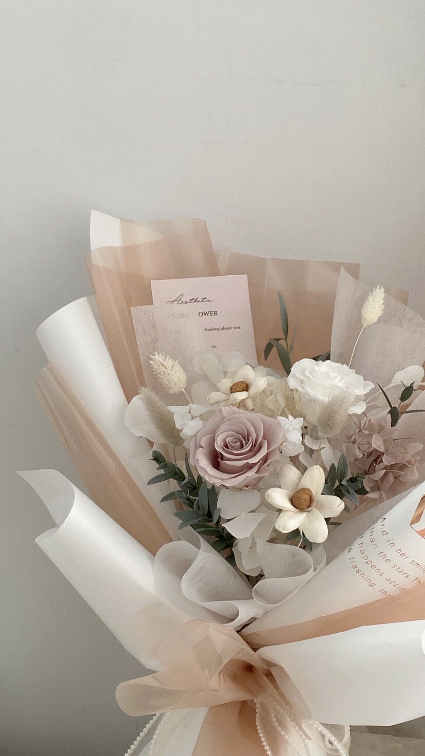 乾燥永生花束 - 春日和煦