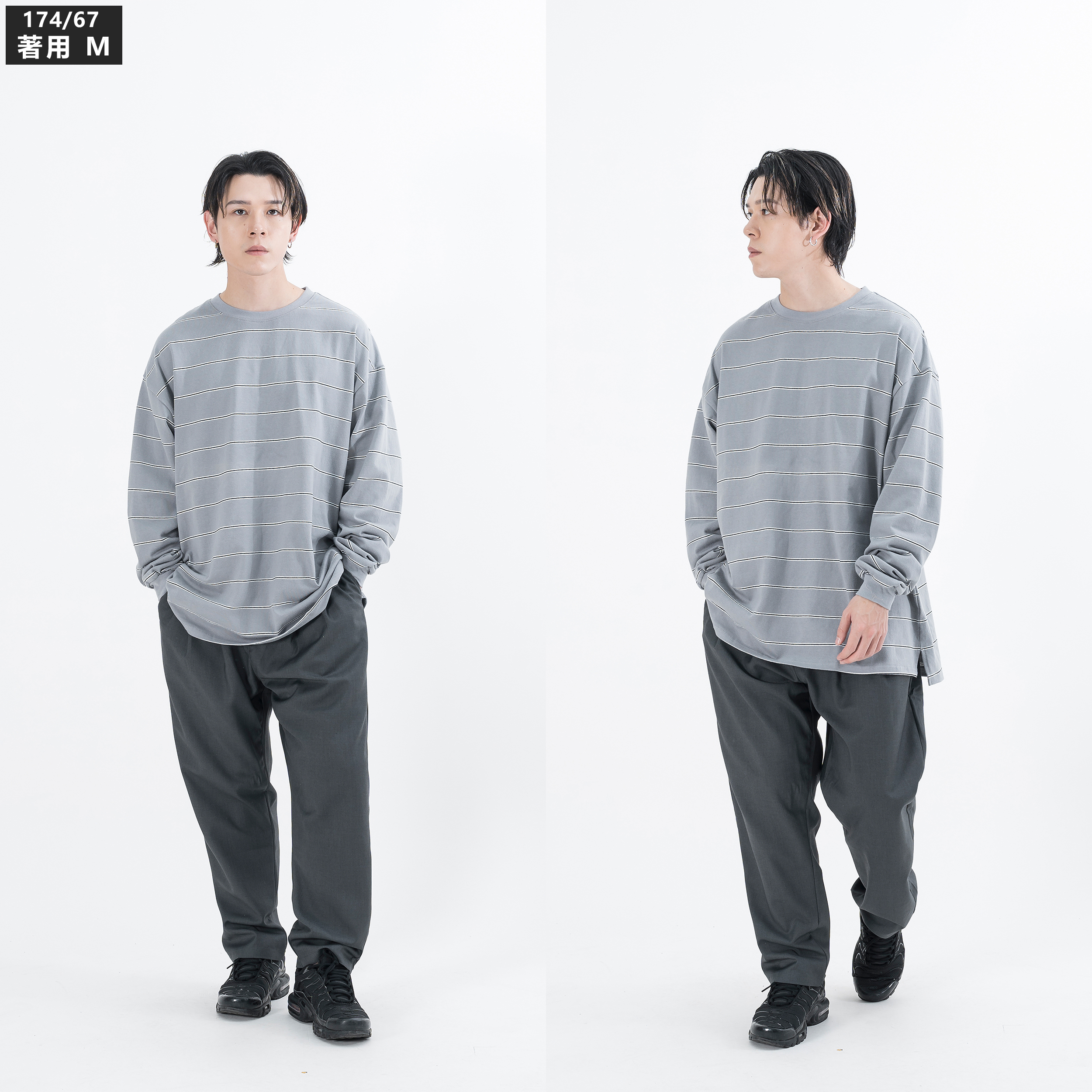 AGILITY Basic Stripe LS Tee 重磅 寬版條紋Tee [CT8L]