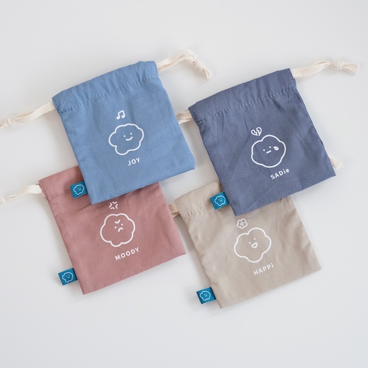 其他4隻也可以加購對應圖案的棉布小束口袋,非常適合送禮喔:)