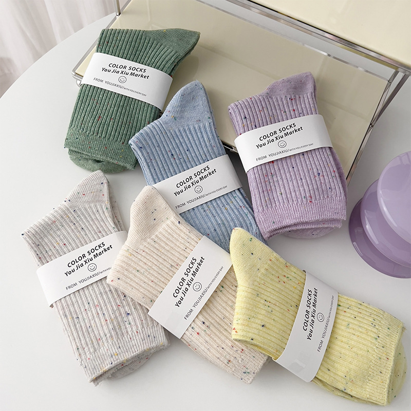 《3649》♾️點點日系簡約中筒襪