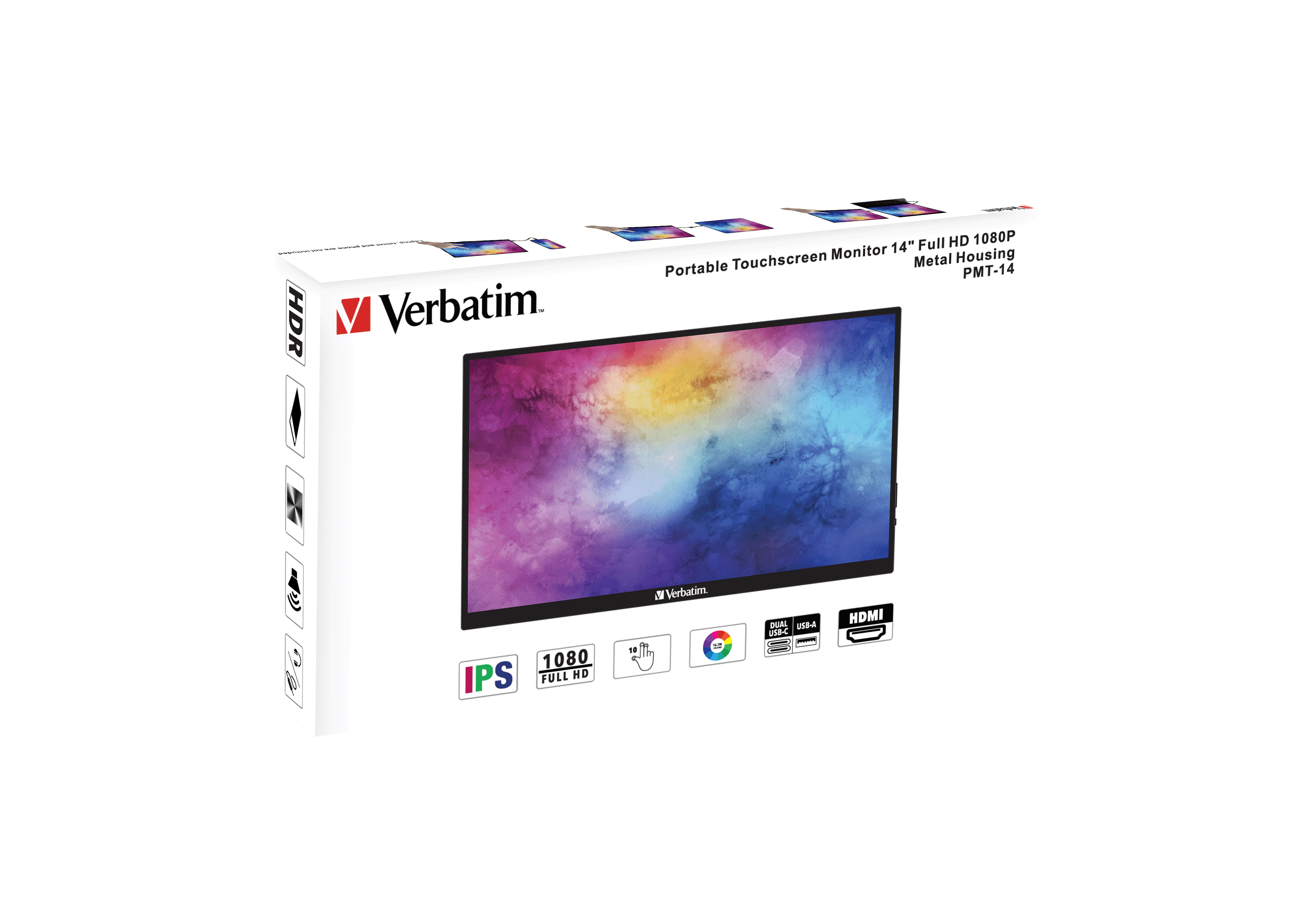 Verbatim 便攜式觸控螢幕顯示器 1080p 金屬外殼