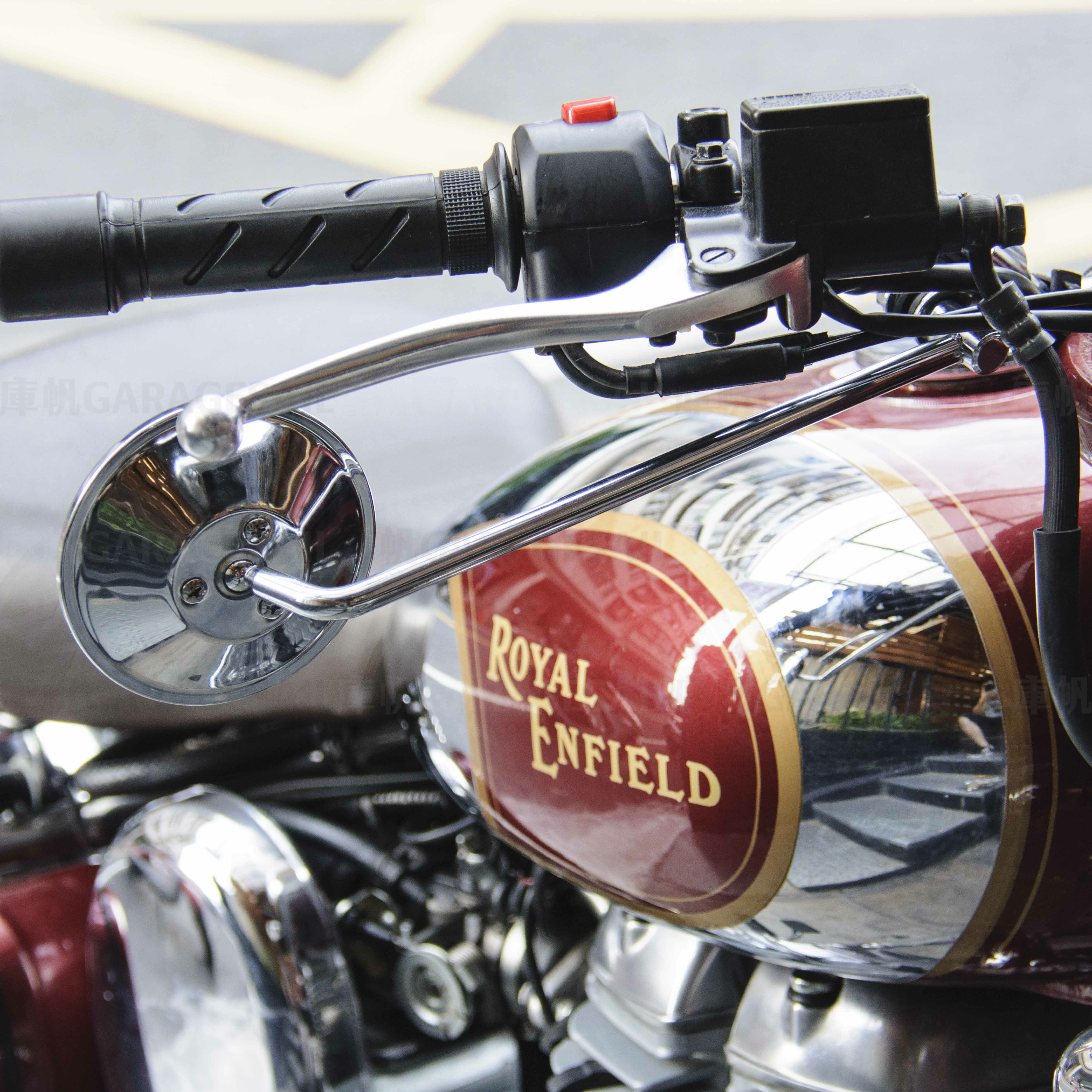 長桿 夾式 後照鏡 4吋圓 銀