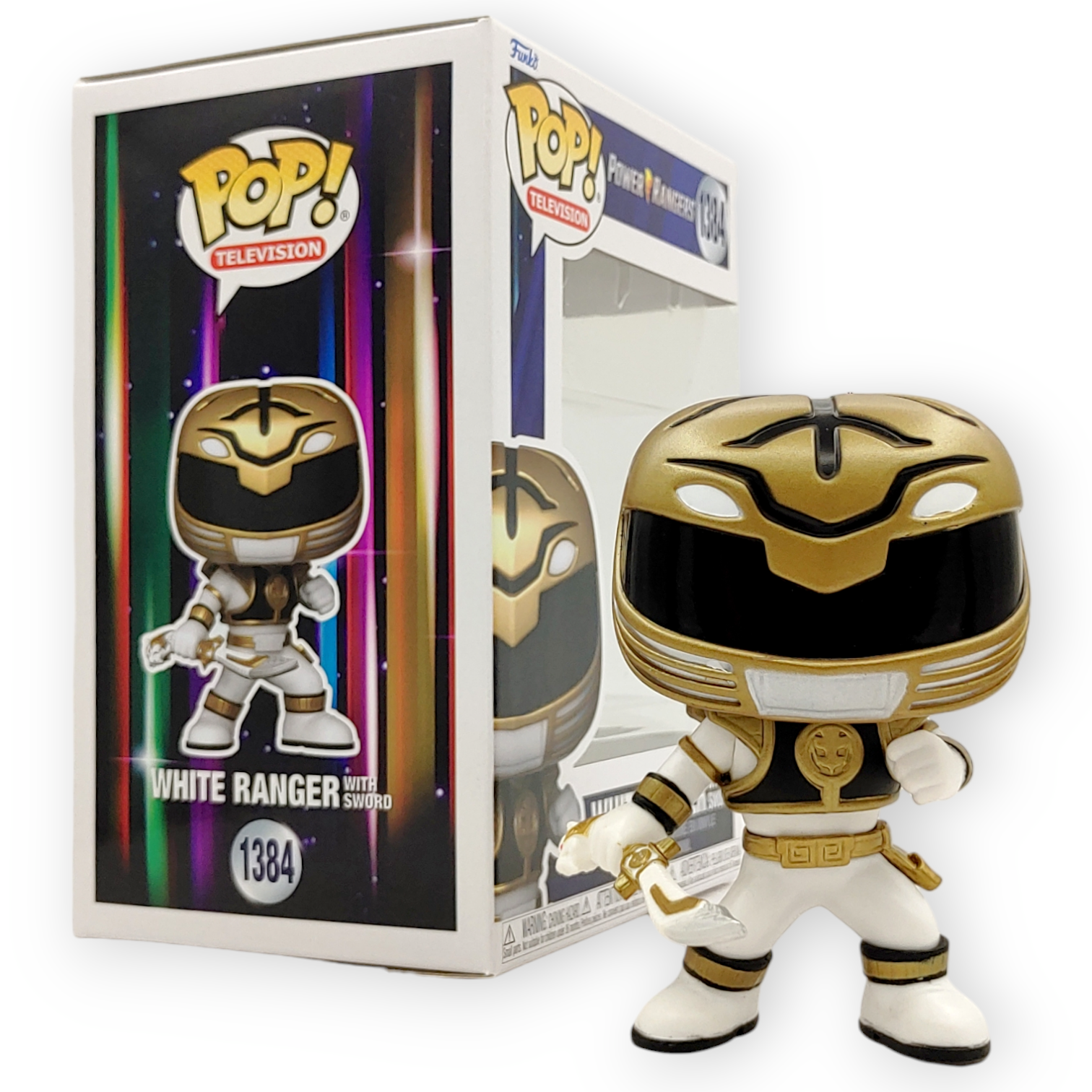 FUNKO POP<恐龍戰隊>白戰士_揮劍-No.1384