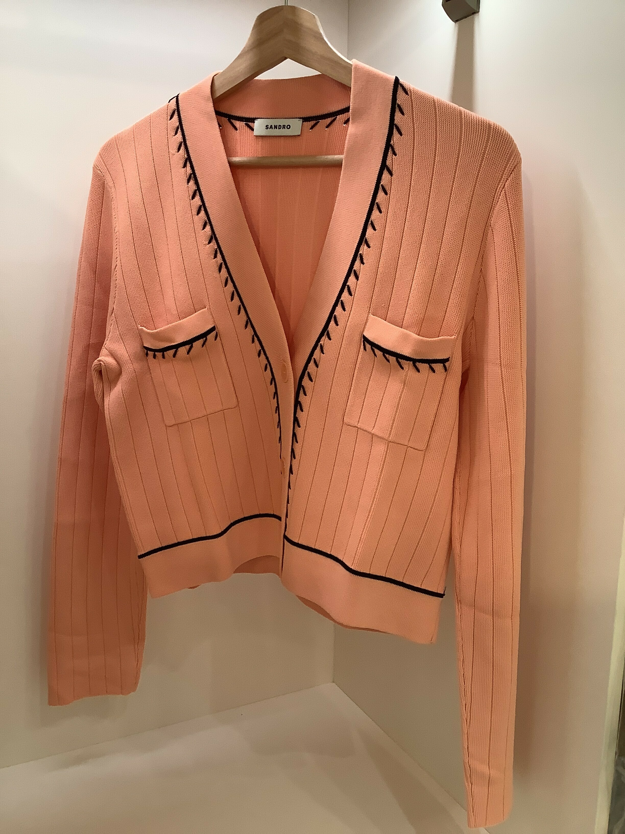 SANDRO三文魚色針織外套