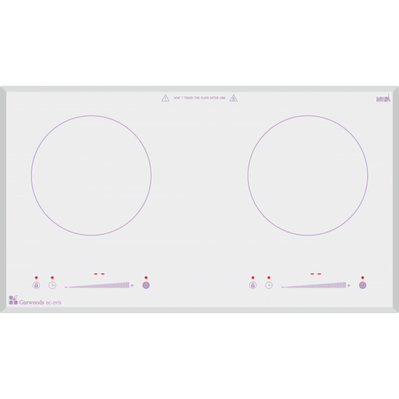 樂思 Garwoods     EC-2978(晶白玻璃)‧座檯‧嵌入式‧700mm 雙頭電磁爐‧2800W‧香港行貨,原廠2年保養‧