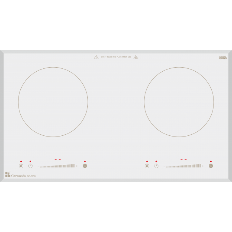 樂思 Garwoods     EC-2978(晶白玻璃)‧座檯‧嵌入式‧700mm 雙頭電磁爐‧2800W‧香港行貨,原廠2年保養‧