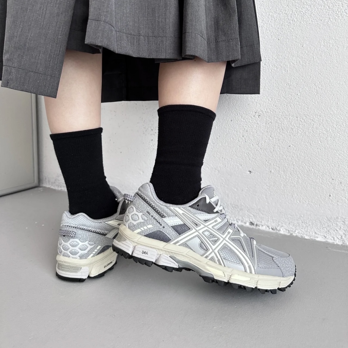 Asics Gel-Kanaha 8 老爹鞋 復古 休閒 慢跑鞋 刺繡  灰白