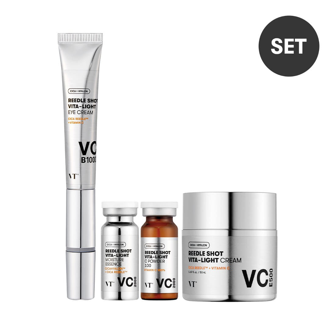 VT Reedle Shot Vita-Light Toning Essence VC2000 + Eye Cream + Cream Set