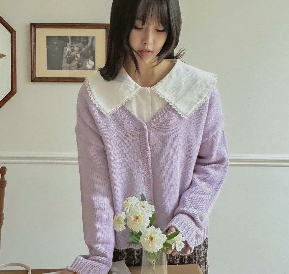 中長線衫外套(紫色)