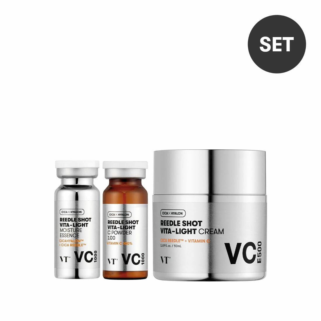 VT Reedle Shot Vita-Light Toning Essence VC1000 + Cream Set
