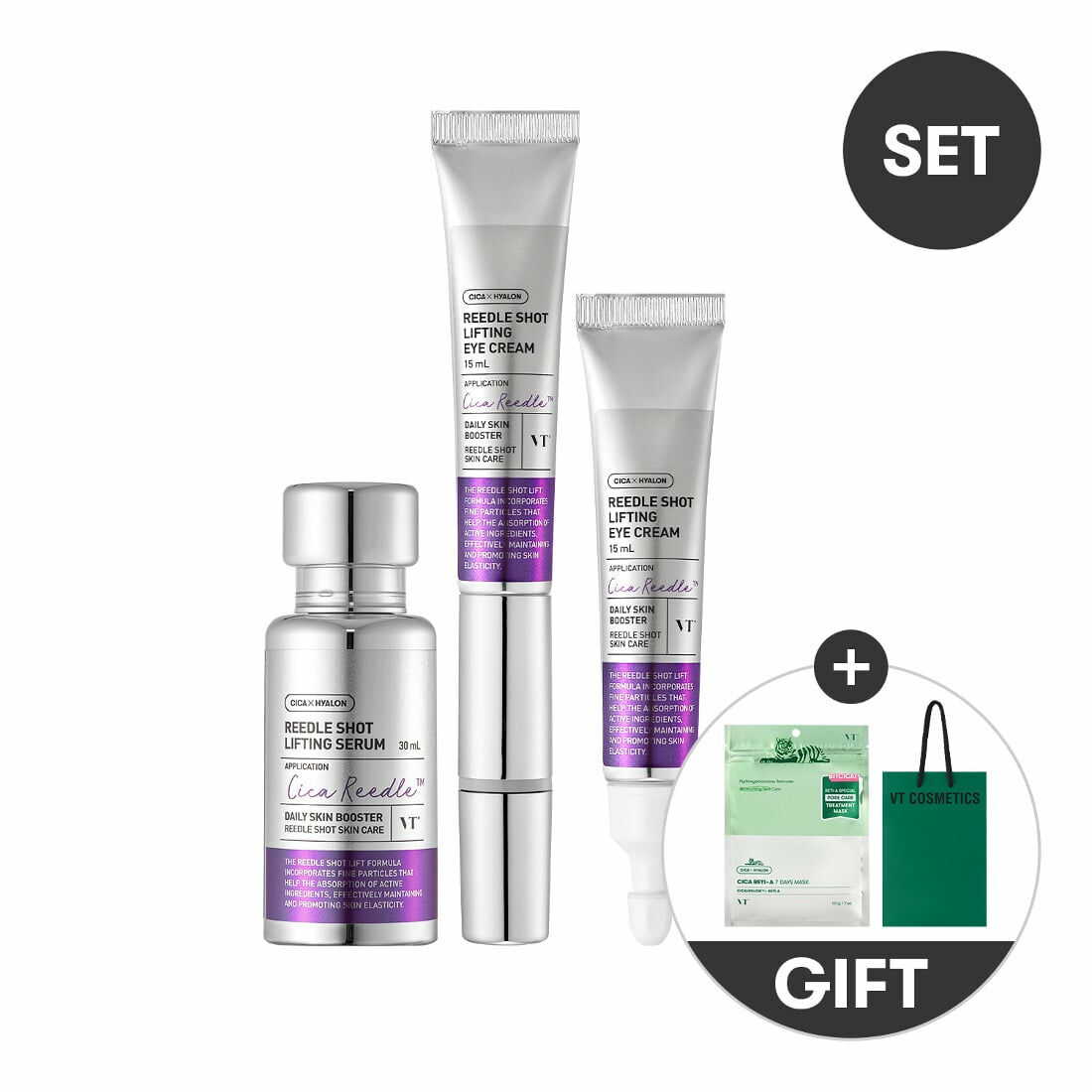 VT Reedle Shot Lifting Serum + Eye Cream + Eye Cream Refill Set