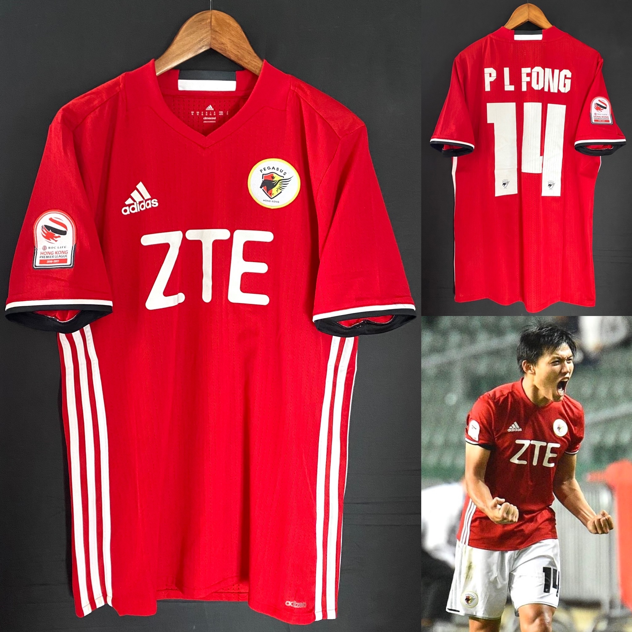 Hong Kong Pegasus 2016-2017 Adidas Home match worn shirt