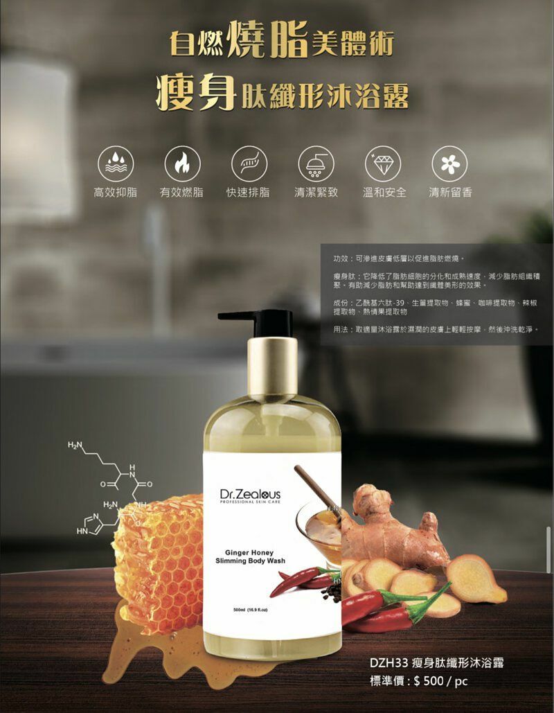 【現貨】瑞士Dr.Zealous瘦身肽纖形沐浴露 (500ml)